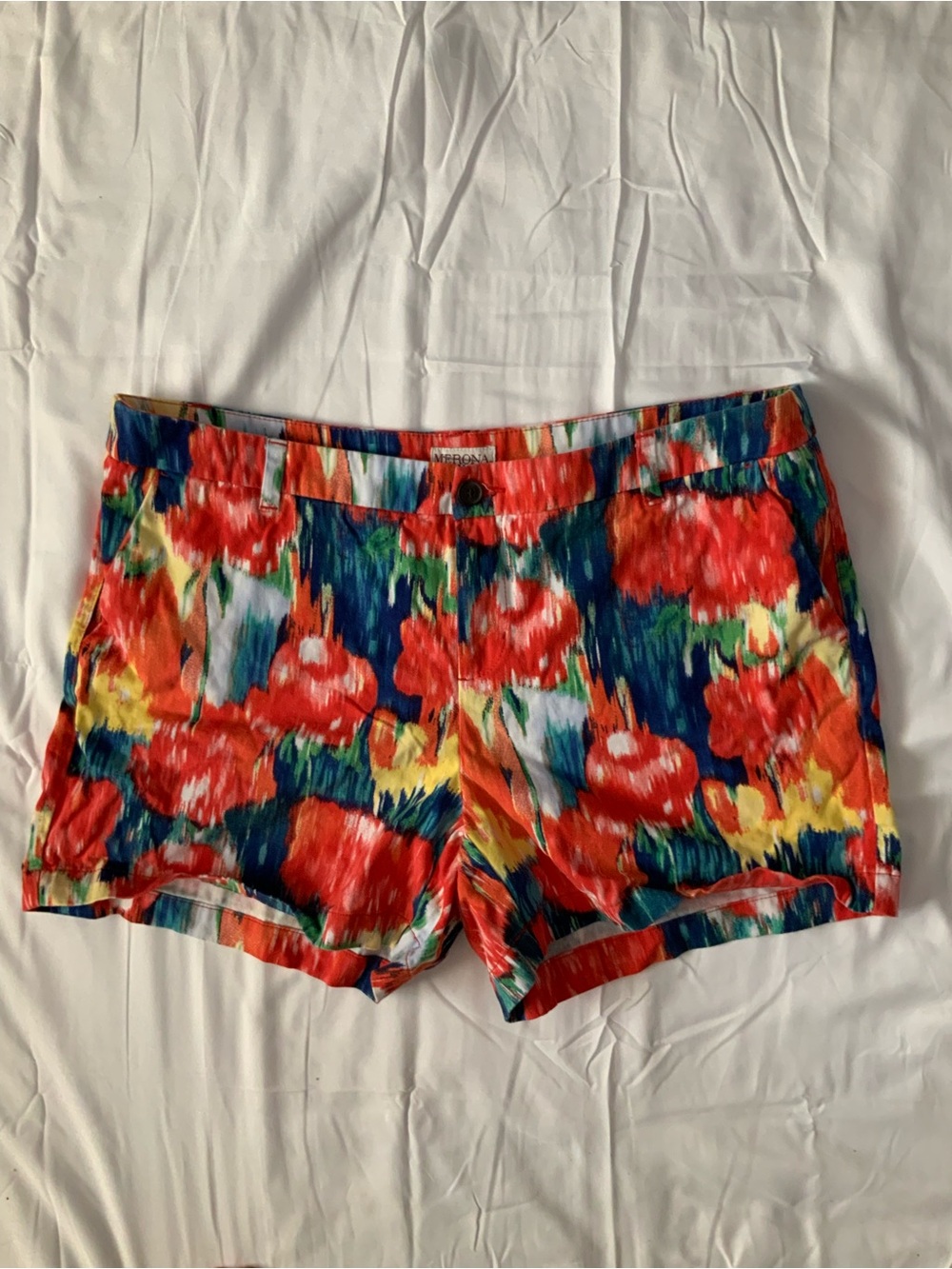 Merona Red Floral High Waist Women's Shorts